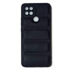 icall Puffer Case Camera Protection Soft Back Cover for Redmi 9C - Black - Rubber
