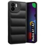icall Puffer Case Camera Protection Soft Back Cover for MI Redmi A1 / Redmi A2 - Black - Rubber
