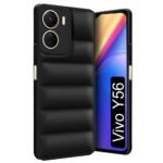 icall Puffer Case Camera Protection Soft Back Cover for Vivo Y56 5G -(Black)