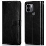 icall Shock Proof Flip Cover Back Case Cover for Poco C51 / Redmi A1 Plus/Redmi A2 Plus/Poco C50 (Flexible | Leather Finish | Card Pockets Wallet & Stand | Black)icall Shock Proof Flip Cover Back Case Cover for Poco C51 / Redmi A1 Plus/Redmi A2 Plus/Poco C50 (Flexible | Leather Finish | Card Pockets Wallet & Stand
