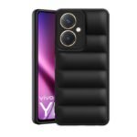 icall Puffer Case Camera Protection Soft Back Cover for Vivo Y27 / Vivo Y27 2023 - Black
