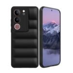 icall Puffer Case Camera Protection Soft Back Cover for Vivo V29 pro 5g - Black - Rubber