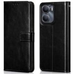icall Shock Proof Flip Cover Back Case Cover for Vivo T2x 5G / Vivo Y56 5G / Vivo Y16 (Flexible | Leather Finish | Card Pockets Wallet & Stand