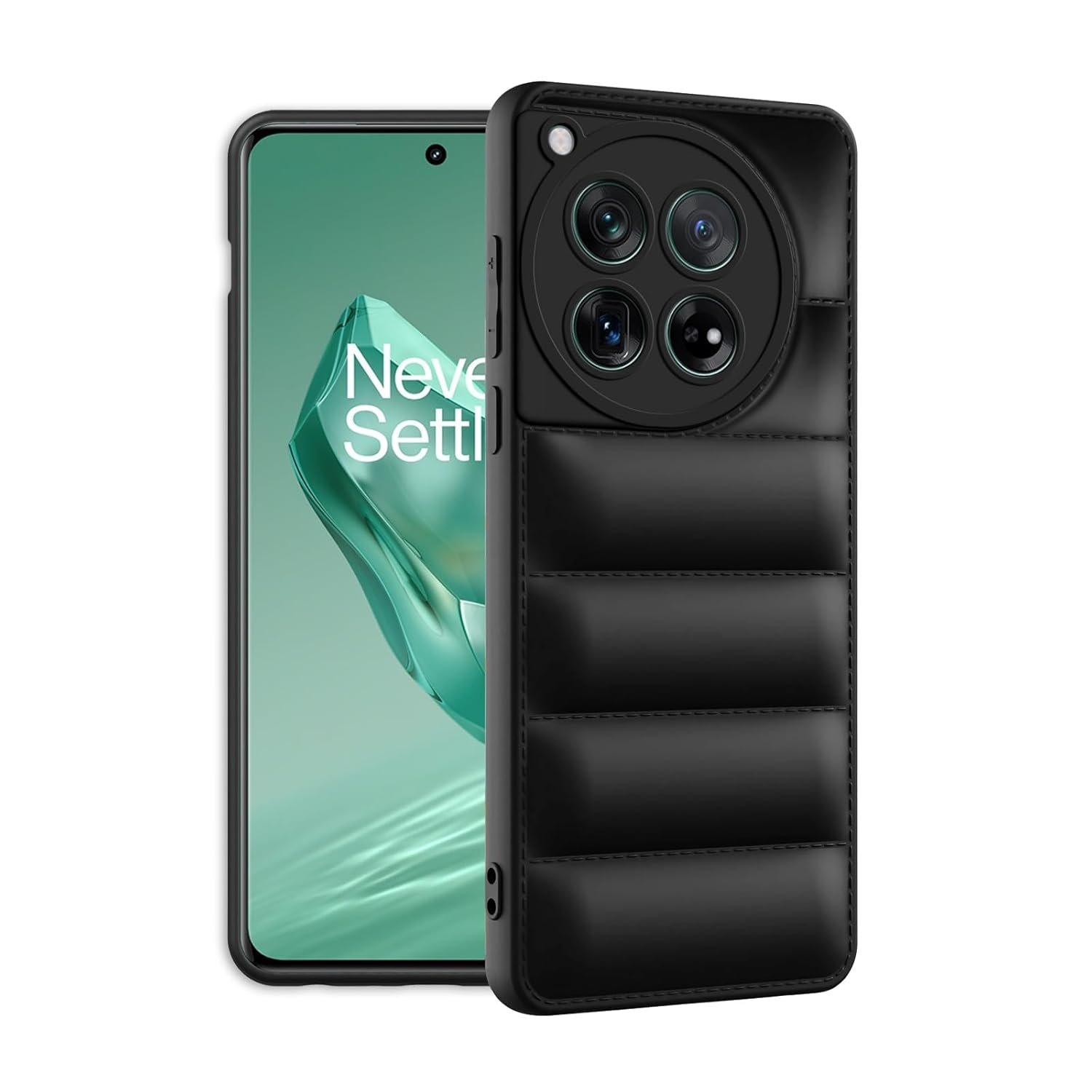 61FeFYiRAZL._SL1500_ icall Puffer Case Camera Protection Soft Back Cover for Oneplus 12- Black - Rubber - Image 1