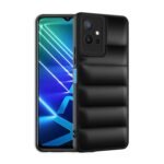 icall Puffer Case Camera Protection Soft Back Cover for Vivo Y75 5G - Black - Rubber