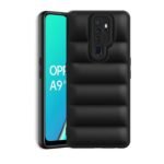 icall Puffer Case Camera Protection Soft Back Cover for Oppo A9 (2020) | Oppo A5 (2020) - Black - Rubber