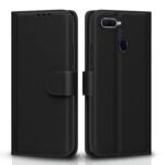 icall Shock Proof Flip Cover Back Case Cover for Oppo F9 / F9 Pro / A5 / A5s /A7 / A11k /A12/Realme 2/2 Pro/Realme U1 (Flexible | Leather Finish | Card Pockets Wallet & Stand | Black)