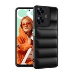icall Puffer Case Camera Protection Soft Back Cover for Realme Narzo N55 |Realme C55 - Black - Rubber