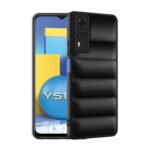 icall Puffer Case Camera Protection Soft Back Cover for Vivo Y51 2020- Black - Rubber