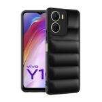 icall Puffer Case Camera Protection Soft Back Cover for Vivo Y16 - Black - Rubber