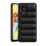 icall Puffer Case Camera Protection Soft Back Cover for Oppo A78 4G - Black - Rubber