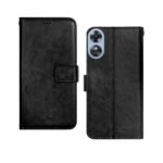 icall Flip Case | with Card Pockets | Wallet Stand |Complete Protection Flip Cover for Oppo A17 - Black