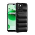 icall Puffer Case Camera Protection Soft Back Cover for Realme C35 / Realme Narzo 50A Prime - Black - Rubber