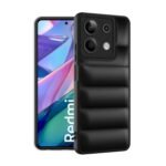 icall Puffer Case Camera Protection Soft Back Cover for Mi Redmi Note 13 5G- Black - Rubber