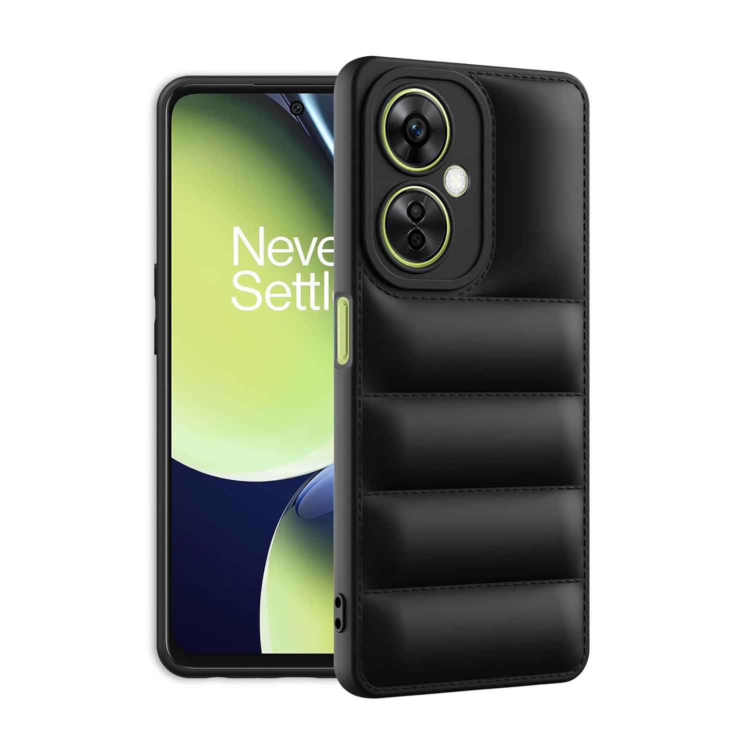 61iXpOtIqAL._SL1500_ icall Puffer Case Camera Protection Soft Back Cover for OnePlus Nord Ce 3 Lite 5G- Black - Rubber - Image 1