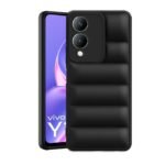 icall Puffer Case Camera Protection Soft Back Cover for Vivo Y17s - Black - Rubber
