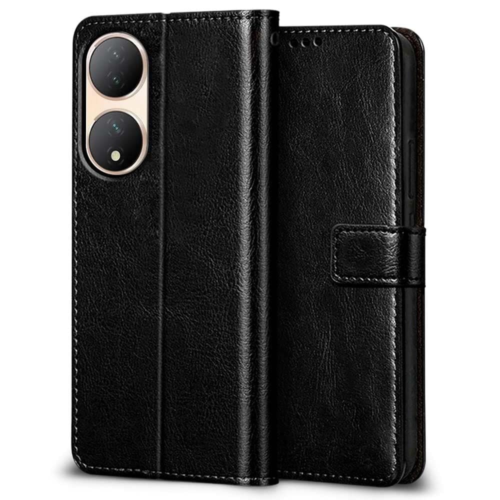 61lCIUqILDL._SL1000_ icall Shock Proof Flip Cover Back Case Cover for Vivo Y100 5G | Vivo T2 5G (Flexible | Leather Finish | Card Pockets Wallet & Stand - Image 1