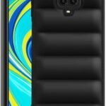icall Puffer Case Camera Protection Soft Back Cover for Redmi Note 9 Pro | Redmi Note 9 Pro Max | Redmi Note 10 Lite - Black