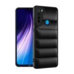 icall Puffer Case Camera Protection Soft Back Cover for MI Redmi Note 8- Black - Rubber