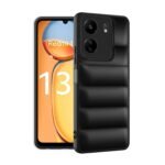 icall Puffer Case Camera Protection Soft Back Cover for Mi Redmi 13C 4G / Poco C65 - Black - Rubber