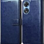 icall Shock Proof Flip Cover Back Case Cover for Oppo A38 4G / Oppo A18 4G (Flexible | Leather Finish | Card Pockets Wallet & Stand