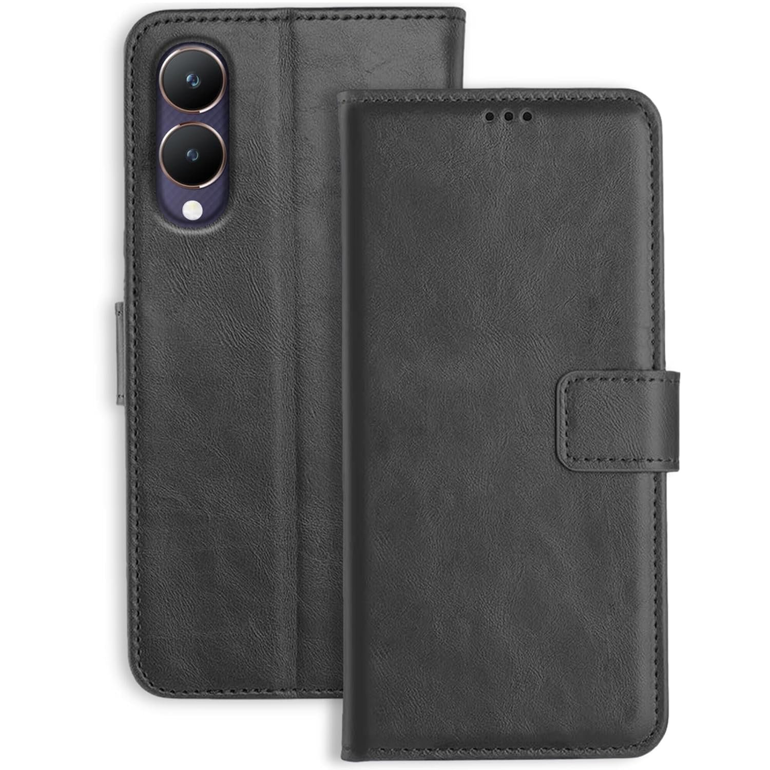 71+0Xu0rIxL._SL1500_ icall Shock Proof Flip Cover Back Case Cover for Vivo Y28 5G / Vivo Y17s (Flexible | Leather Finish | Card Pockets Wallet & Stand - Image 1