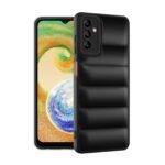 icall Puffer Case Camera Protection Soft Back Cover for Samsung Galaxy A04s- Black - Rubber