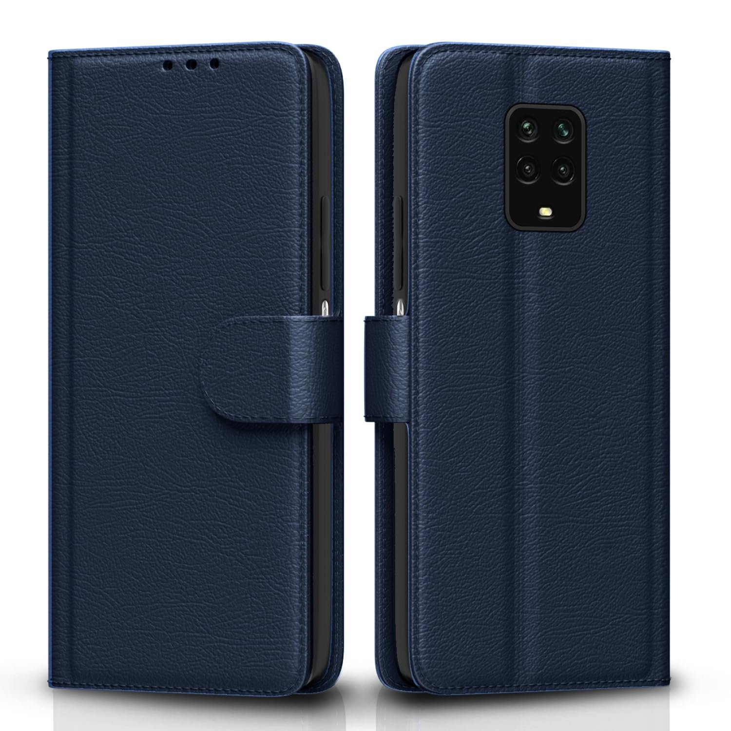 71+JTagFTyL._SL1500_ icall Shock Proof Flip Cover Back Case Cover for Redmi Note 9 Pro/Note 9 Pro Max/Poco M2 Pro/Redmi Note 10 Lite (Flexible | Leather Finish | Card Pockets Wallet & Stand | Blue) - Image 1