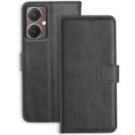 icall Shock Proof Flip Cover Back Case Cover for Vivo Y27 4G (Flexible | Leather Finish | Card Pockets Wallet & Stand | Black)