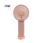 icall Powerful Rechargeable Mini Fan (3 Speed) modes Build-in Rechargeable Battery with Table Holder for Home, Office, Indoor, Outdoor, Travel Rechargeable Fan