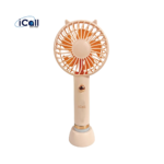 icall Rechargeable Mini Hand Fan with Light Build-in Rechargeable Battery with Table Holder for Home, Makeup, Office, Indoor, Outdoor, Travel Rechargeable Fan