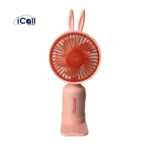 icall Rechargeable Mini LD7 Hand Fan with Light Build-in Rechargeable Battery with Table Holder for Home, Makeup, Office, Indoor, Outdoor, Travel, Rechargeable Fan