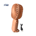 icall Rechargeable Mini LD9 Hand Fan with Light Build-in Rechargeable Battery with Table Holder for Home, Makeup, Office, Indoor, Outdoor, Travel Rechargeable Fan